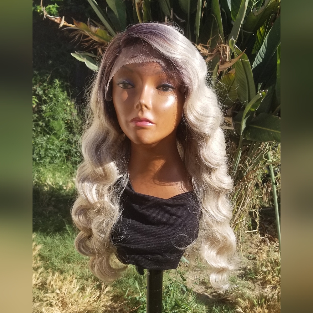 Ash Blonde Hollywood Deep Wave Wig - Picture 9 of 10